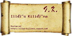 Illés Kiliána névjegykártya